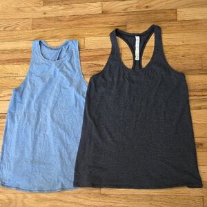 lululemon athletica Racerback Tank Tops in Light Blue and Charcoal